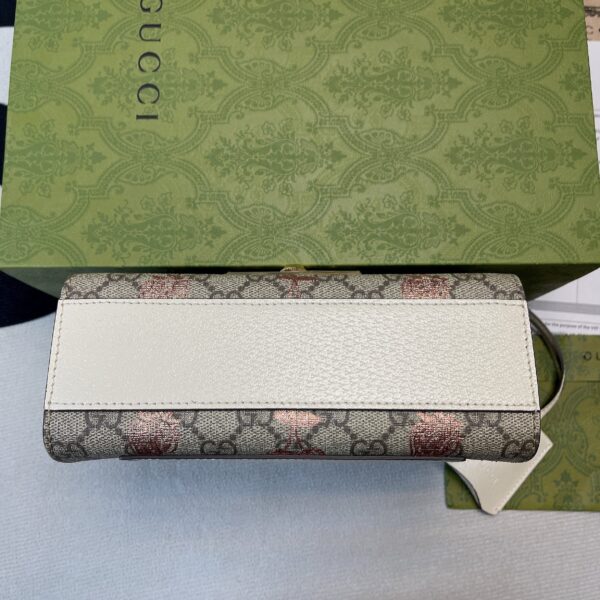 1:1 Replica Gucci Padlock Small Gucci Strawberry Shoulder Bag Beige For Women, Women's Bags 7.9in/20cm GG