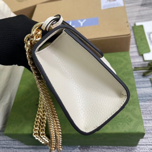 1:1 Replica Gucci Padlock Small Gucci Strawberry Shoulder Bag Beige For Women, Women's Bags 7.9in/20cm GG