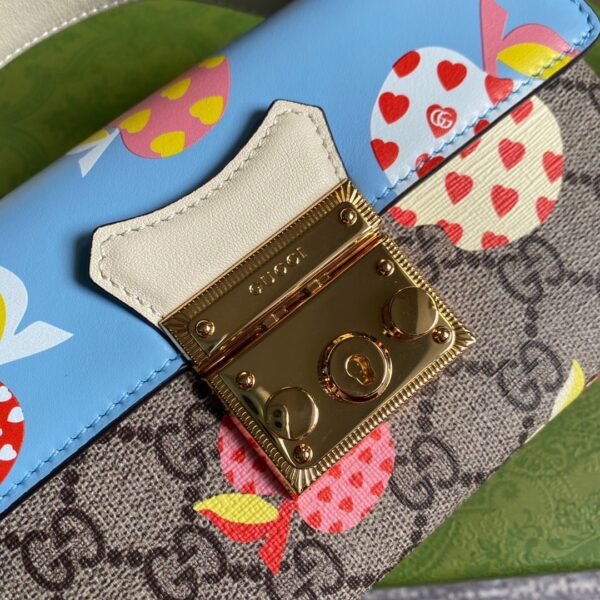 1:1 Replica Gucci Padlock Strawberry Mini Bag Beige For Women, Women's Bags 7in/18cm GG