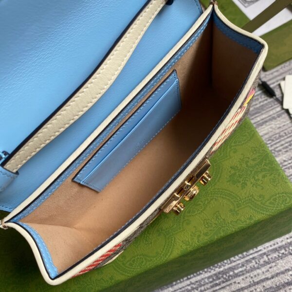 1:1 Replica Gucci Padlock Strawberry Mini Bag Beige For Women, Women's Bags 7in/18cm GG