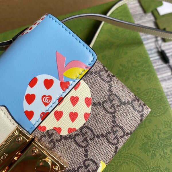 1:1 Replica Gucci Padlock Strawberry Mini Bag Beige For Women, Women's Bags 7in/18cm GG