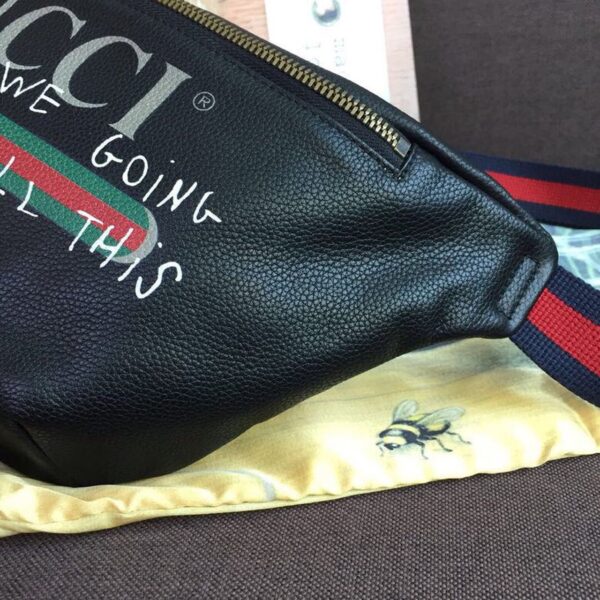 1:1 Replica Gucci Print Waist Belt Bag Black For Women And Men 15in/39cm GG 530412