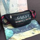 1:1 Replica Gucci Print Waist Belt Bag Black For Women And Men 15in/39cm GG 530412