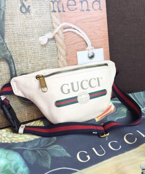 1:1 Replica Gucci Print Waist Belt Bag White For Women And Men 11in/27cm GG 527792