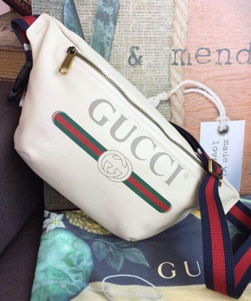 1:1 Replica Gucci Print Waist Belt Bag White For Women And Men 15in/39cm GG 530412