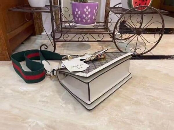 1:1 Replica Gucci Queen Margaret GG Small Top Handle Bag Beige And Ebony GG Supreme Canvas For Women 10in/26cm GG 476541