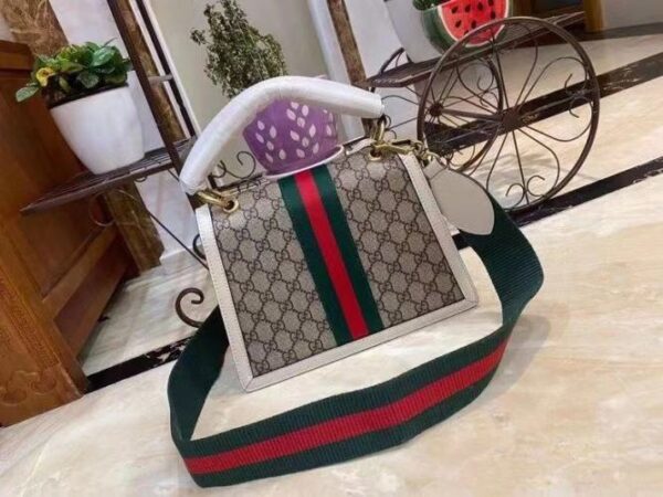 1:1 Replica Gucci Queen Margaret GG Small Top Handle Bag Beige And Ebony GG Supreme Canvas For Women 10in/26cm GG 476541