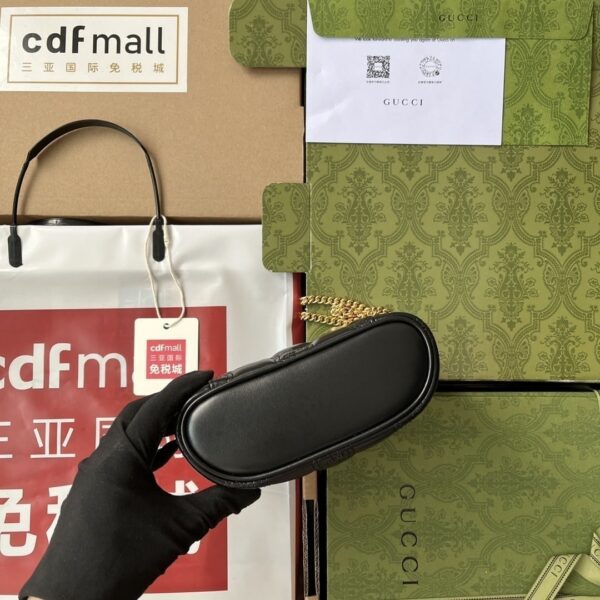 1:1 Replica Gucci Quilted GG Mini Handbag Black For Women, Women's Bags 6.3in/16cm GG 723770 UM8IG 1000