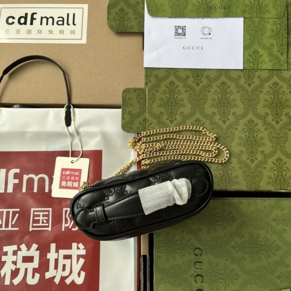 1:1 Replica Gucci Quilted GG Mini Handbag Black For Women, Women's Bags 6.3in/16cm GG 723770 UM8IG 1000