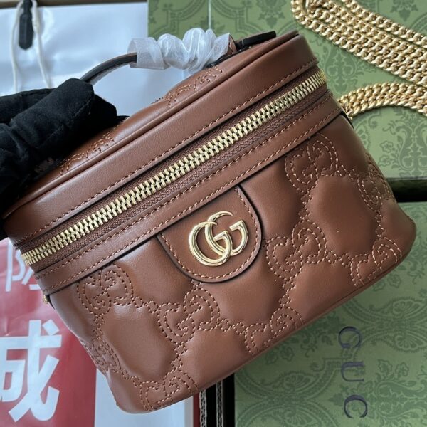 1:1 Replica Gucci Quilted GG Mini Handbag Brown For Women, Women's Bags 6.3in/16cm GG 723770 UM8IG 2546