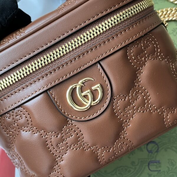1:1 Replica Gucci Quilted GG Mini Handbag Brown For Women, Women's Bags 6.3in/16cm GG 723770 UM8IG 2546