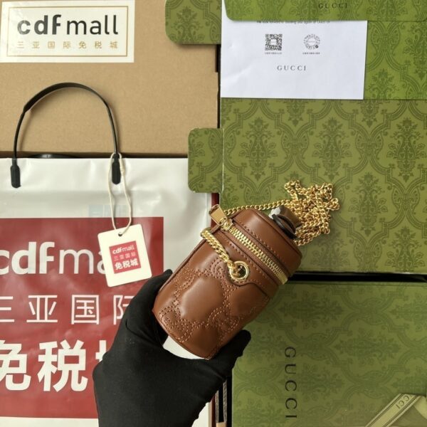 1:1 Replica Gucci Quilted GG Mini Handbag Brown For Women, Women's Bags 6.3in/16cm GG 723770 UM8IG 2546