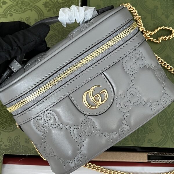 1:1 Replica Gucci Quilted GG Mini Handbag Gray For Women, Women's Bags 6.3in/16cm GG 723770 UM8IG 1275