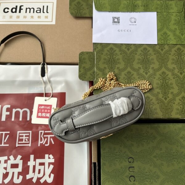 1:1 Replica Gucci Quilted GG Mini Handbag Gray For Women, Women's Bags 6.3in/16cm GG 723770 UM8IG 1275