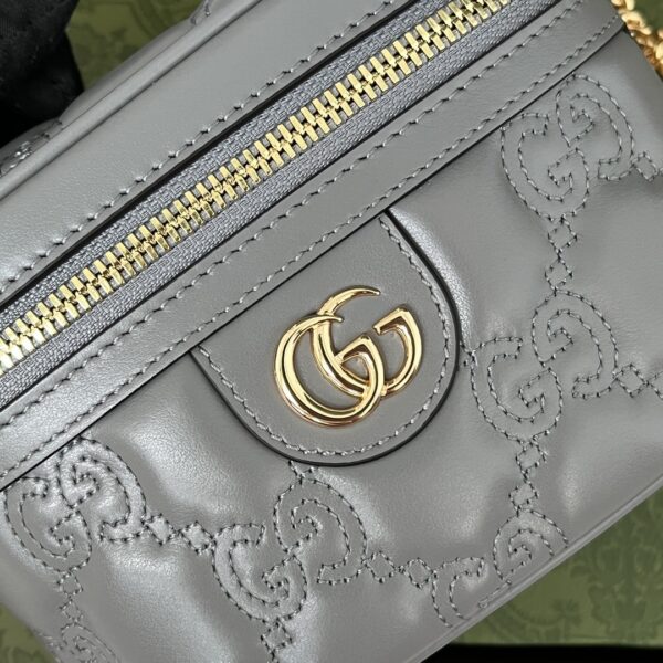 1:1 Replica Gucci Quilted GG Mini Handbag Gray For Women, Women's Bags 6.3in/16cm GG 723770 UM8IG 1275