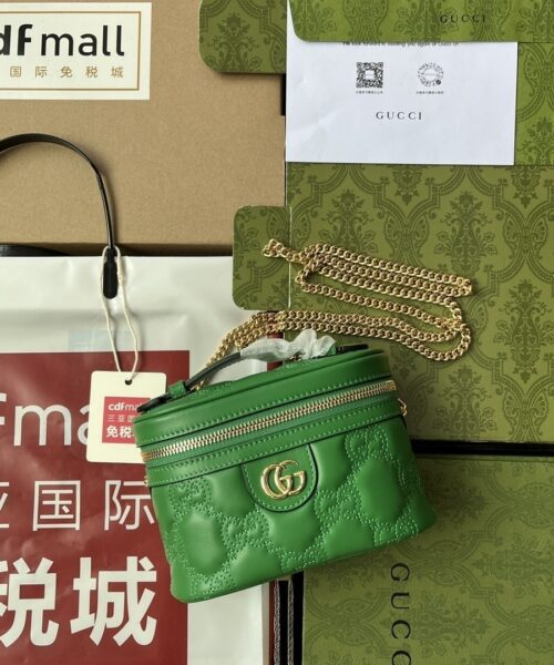 1:1 Replica Gucci Quilted GG Mini Handbag Green For Women, Women's Bags 6.3in/16cm GG 723770 UM8IG 3219
