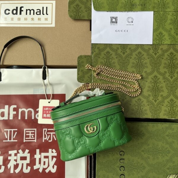 1:1 Replica Gucci Quilted GG Mini Handbag Green For Women, Women's Bags 6.3in/16cm GG 723770 UM8IG 3219