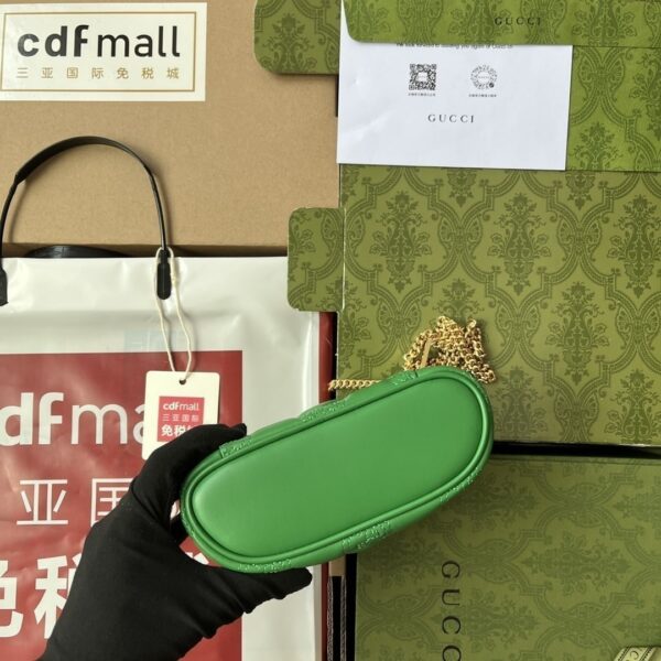 1:1 Replica Gucci Quilted GG Mini Handbag Green For Women, Women's Bags 6.3in/16cm GG 723770 UM8IG 3219