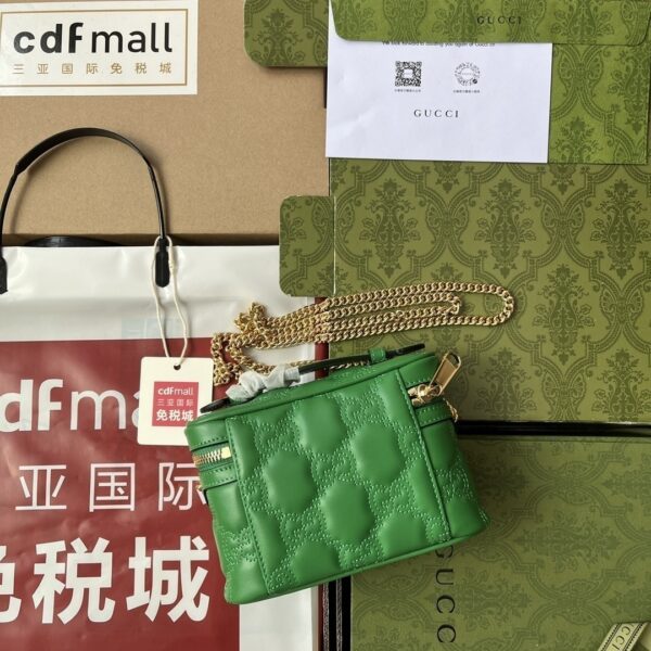 1:1 Replica Gucci Quilted GG Mini Handbag Green For Women, Women's Bags 6.3in/16cm GG 723770 UM8IG 3219