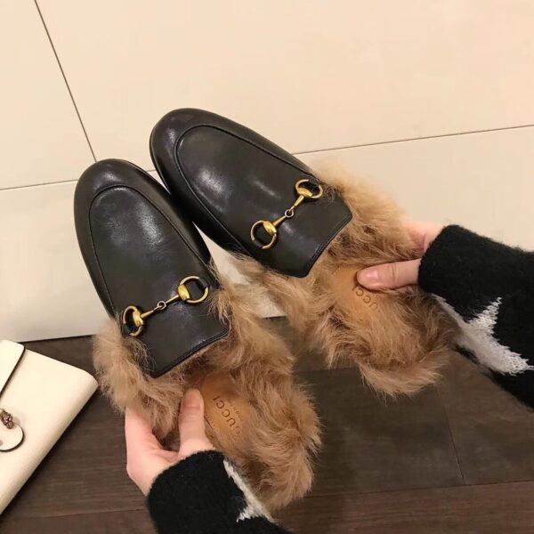 Gucci Re-Edition Women's Princetown Slipper Mules Black For Women GG 397749 DKHH0 1063