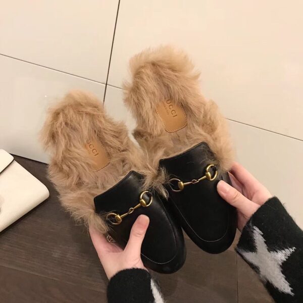Gucci Re-Edition Women's Princetown Slipper Mules Black For Women GG 397749 DKHH0 1063