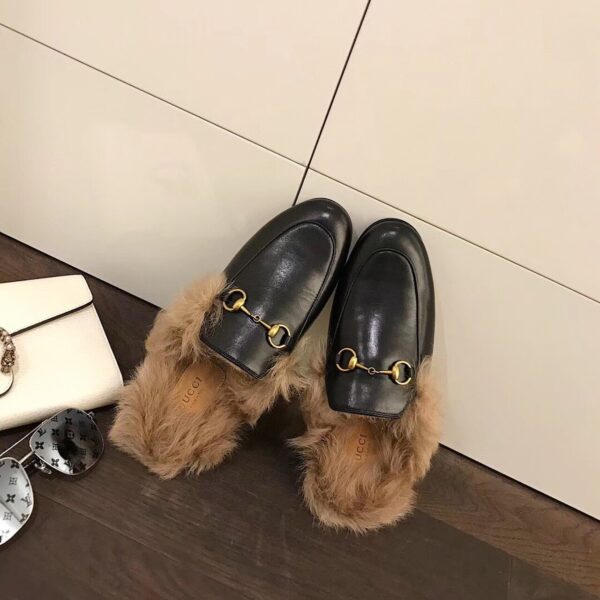 Gucci Re-Edition Women's Princetown Slipper Mules Black For Women GG 397749 DKHH0 1063