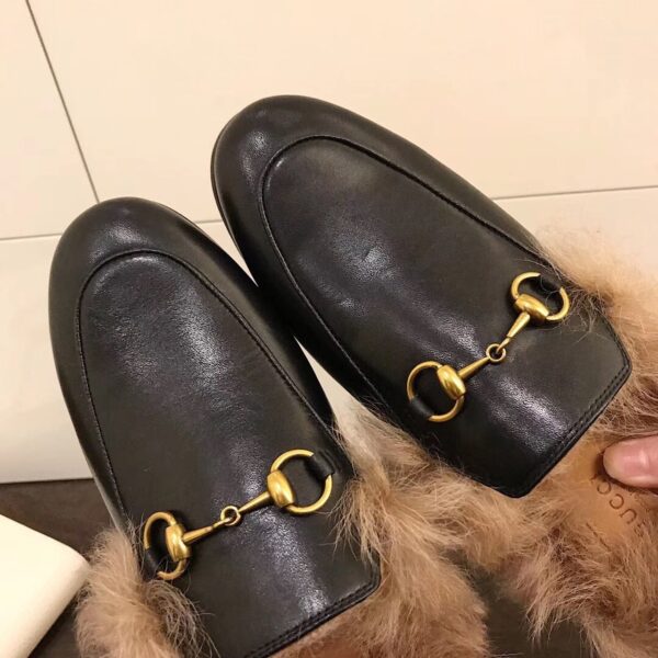 Gucci Re-Edition Women's Princetown Slipper Mules Black For Women GG 397749 DKHH0 1063