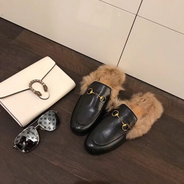 Gucci Re-Edition Women's Princetown Slipper Mules Black For Women GG 397749 DKHH0 1063