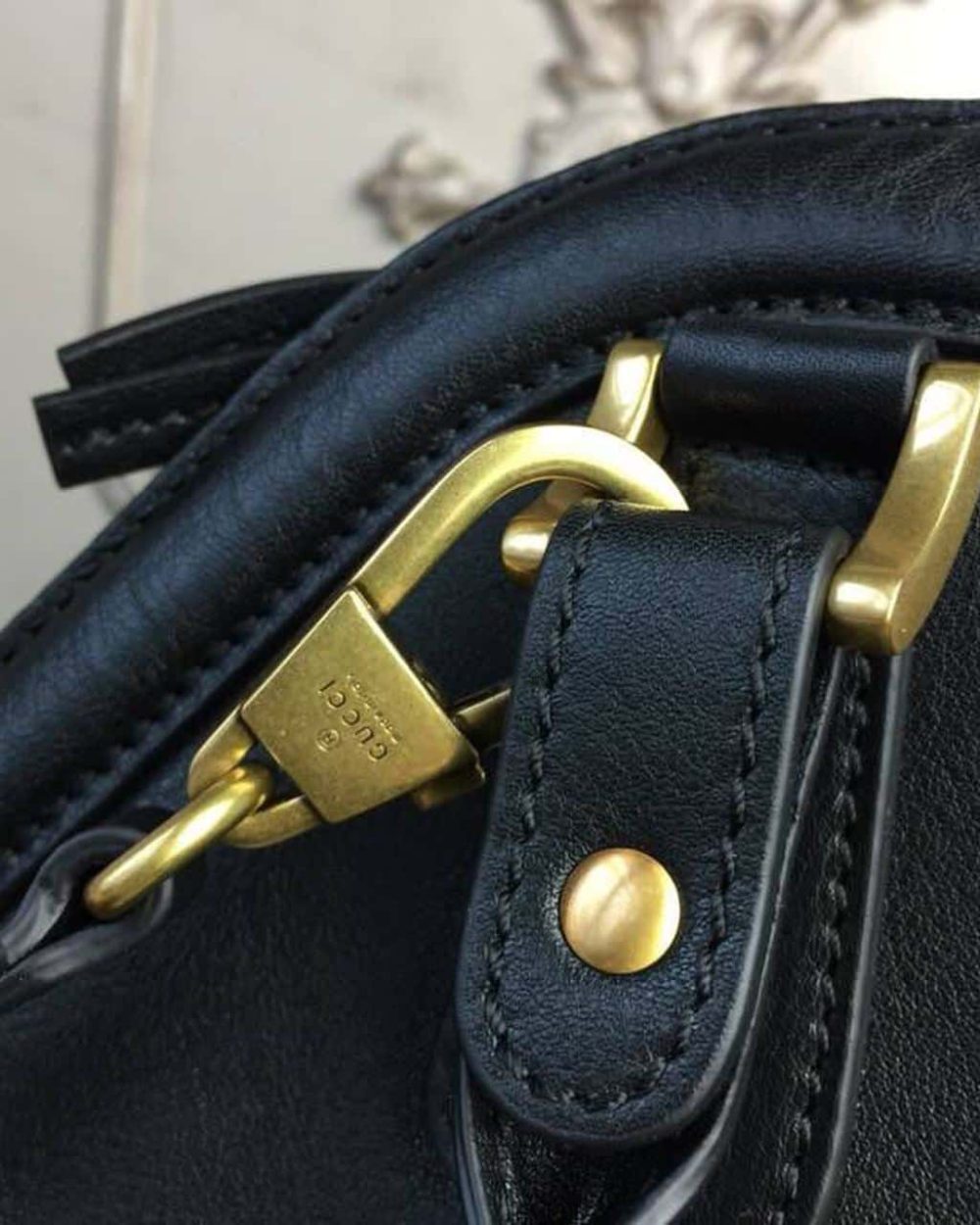 1:1 Replica Gucci Re(Belle) Large Top Handle Bag Black For Women 15.75in/40cm GG