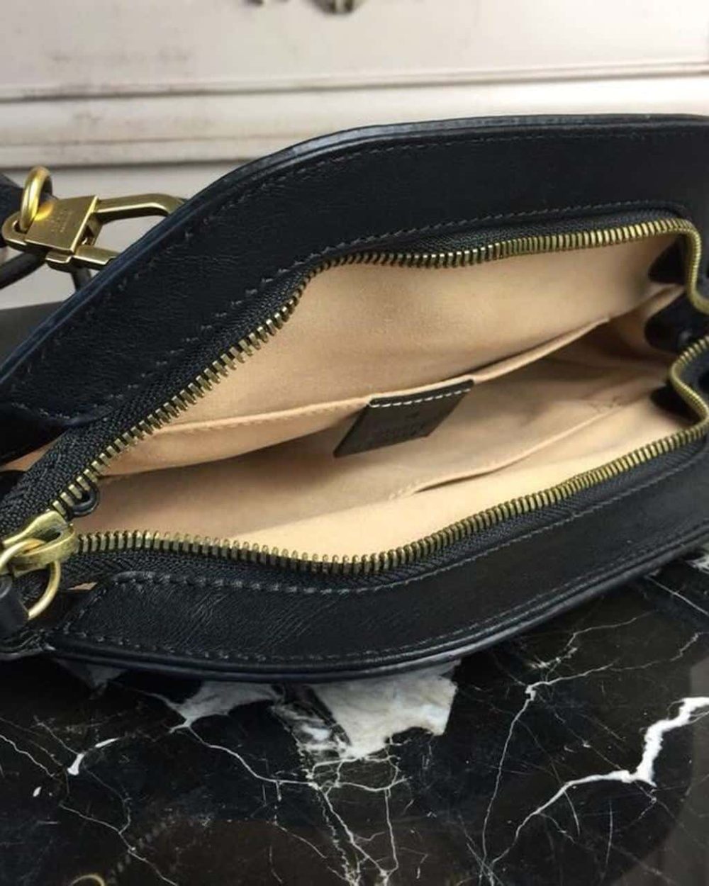 1:1 Replica Gucci RE(BELLE) Medium Top Handle Bag Black For Women 10.7in/27cm GG