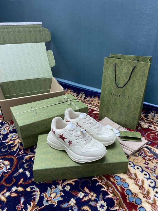 Gucci Rhyton Sneaker With Red Stars White Ivory For Women 664961 2SHC0 9560