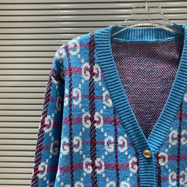 Gucci Rivets Cardigan Blue For Men