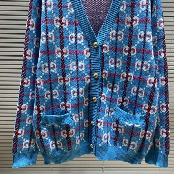 Gucci Rivets Cardigan Blue For Men