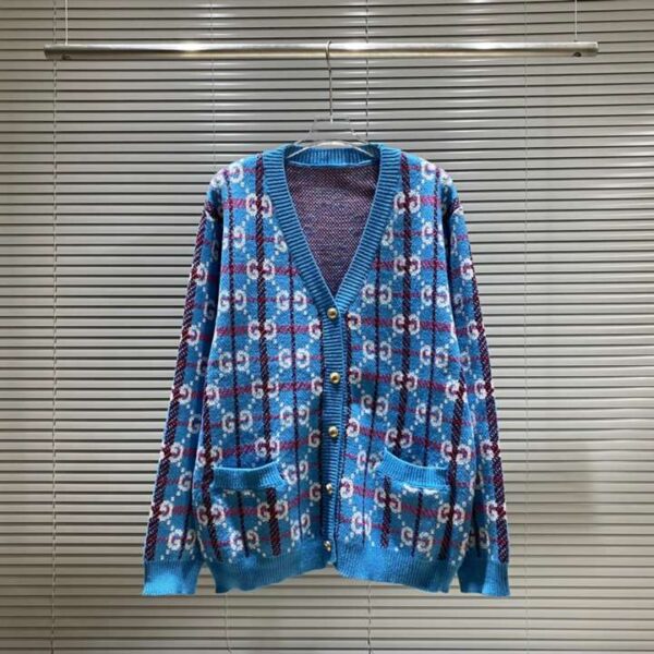 Gucci Rivets Cardigan Blue For Men