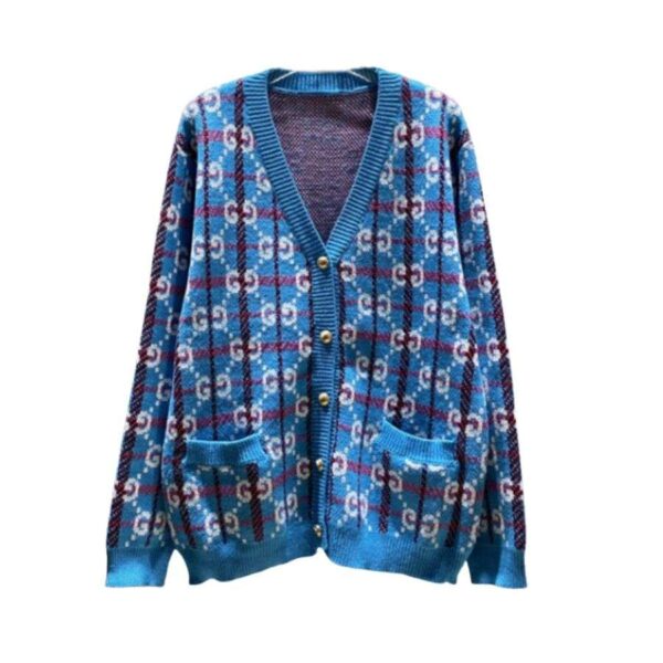 Gucci Rivets Cardigan Blue For Men