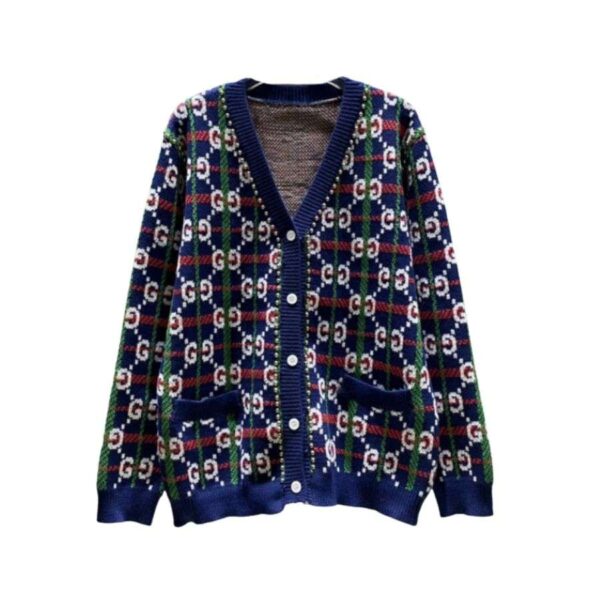 Gucci Rivets Cardigan Navy Blue For Men