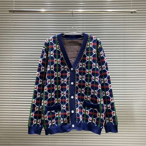 Gucci Rivets Cardigan Navy Blue For Men