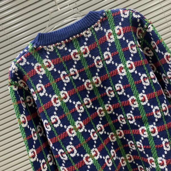 Gucci Rivets Cardigan Navy Blue For Men