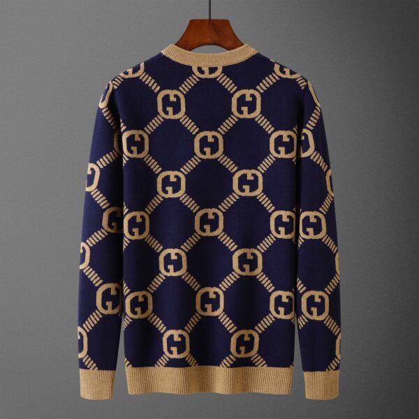 Gucci Round Neck Sweatshirt Navy Blue For Men