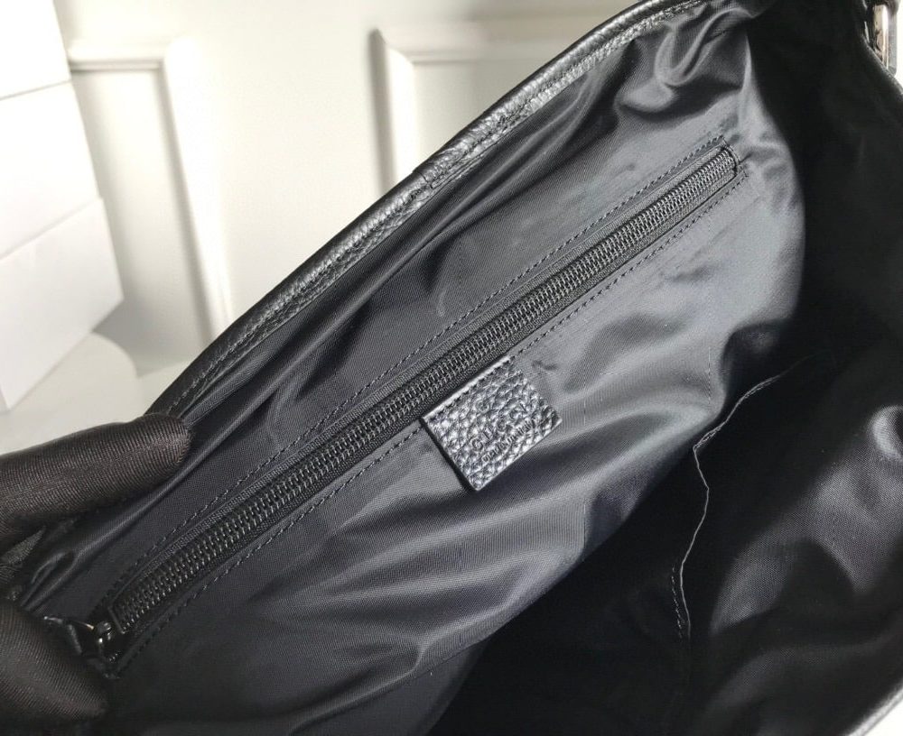 1:1 Replica Gucci Shoulder Bag Nylon Shima Black GG Embossed For Men 13.8in/35cm GG
