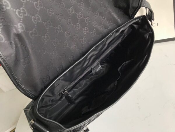 1:1 Replica Gucci Shoulder Bag Nylon Shima Black GG Embossed For Men 13.8in/35cm GG