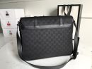 1:1 Replica Gucci Shoulder Bag Nylon Shima Black GG Embossed For Men 13.8in/35cm GG