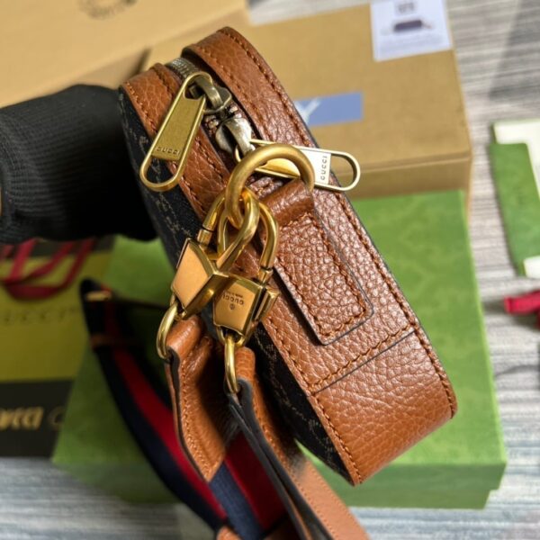 1:1 Replica Gucci Shoulder Bag With Interlocking G Blue And Ivory GG Denim Jacquard For Women  9.6in/24.5cm GG