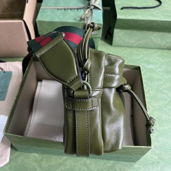 1:1 Replica Gucci Shoulder Tonal Double G Bag Green Khaki/Black For Men 23.3cm/9.2in 725696 AABDH 3353