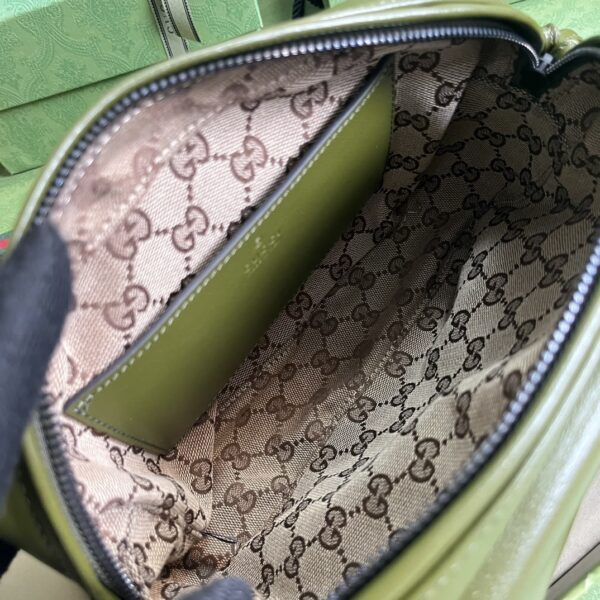 1:1 Replica Gucci Shoulder Tonal Double G Bag Green Khaki/Black For Men 23.3cm/9.2in 725696 AABDH 3353