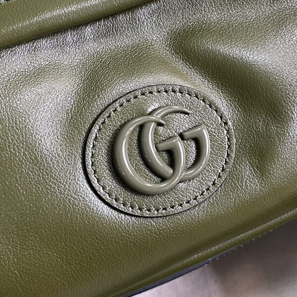1:1 Replica Gucci Shoulder Tonal Double G Bag Green Khaki/Black For Men 23.3cm/9.2in 725696 AABDH 3353