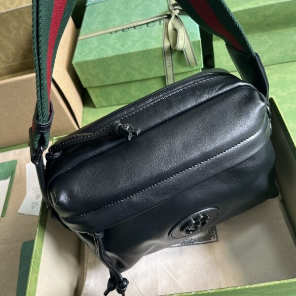 1:1 Replica Gucci Shoulder Tonal Double G Bag Green Khaki/Black For Men 23.3cm/9.2in 725696 AABDH 3353