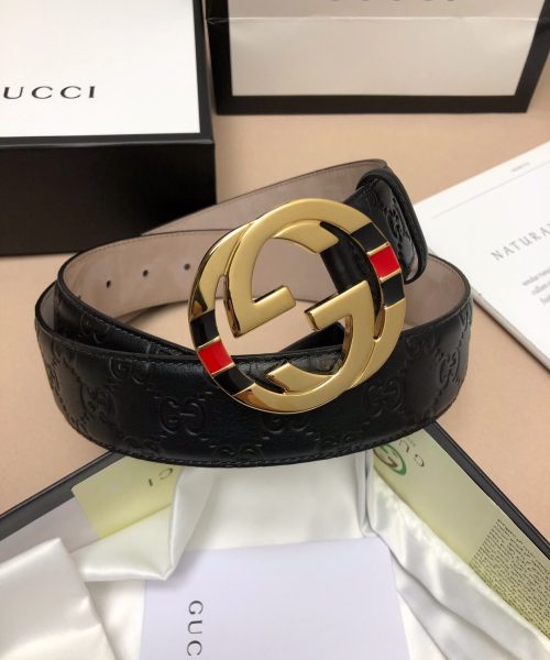 1:1 Replica Gucci Signature Belt Black For Women, Women Belt 370543 CWC1G 1000
