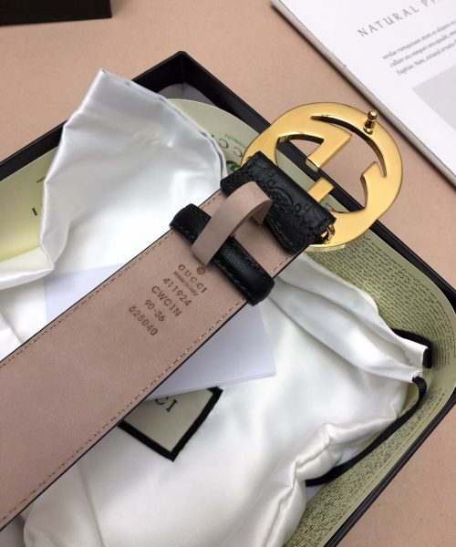 1:1 Replica Gucci Signature Belt Black For Women, Women Belt 370543 CWC1G 1000