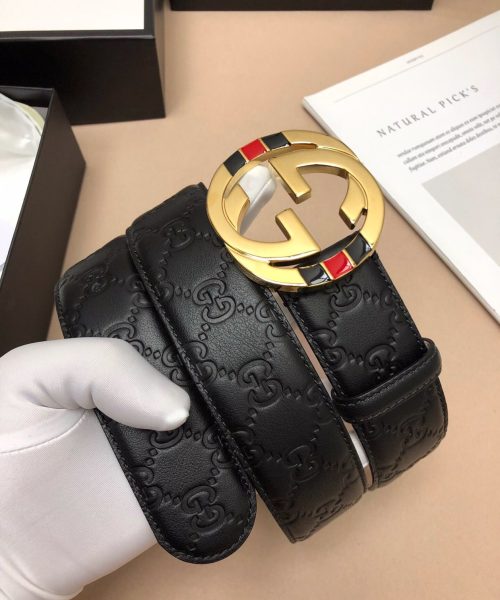 1:1 Replica Gucci Signature Belt Black For Women, Women Belt 370543 CWC1G 1000